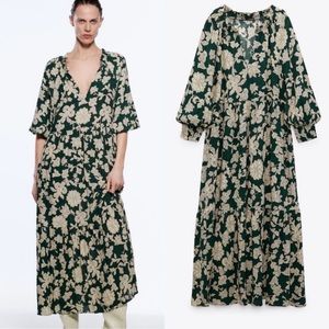 Zara Flowy Maxi Floral Paisley Dress